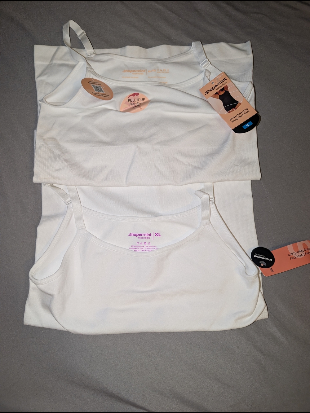 Shapermint White Seamless Cami Tank Top (2-Pack) NWT